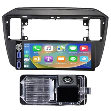 Imagem de Rádio veicular de navegação GPS CarPlay/Android Player + câmera de visão traseira automática HD, substituição para VW UP! e-up! e-Load Up 121 122 123 BL1 BL2 BL3/Seat MII e-MII KE KF/lbiza/Skoda