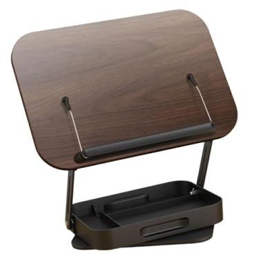 Imagem de UGPLM Suporte para livros para leitura Suporte ajustável para livros portátil dobrável para laptop Base resistente de mesa para notebook, Black Rotatable