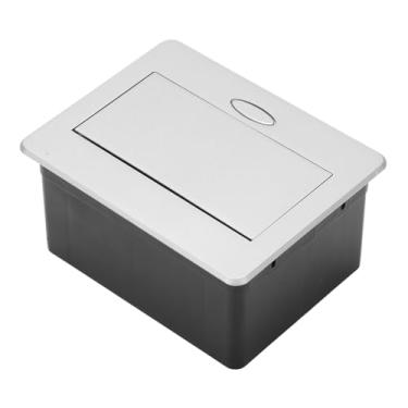 Imagem de Tomada de bancada oculta embutida 2 tomadas pop-up piso tomada elétrica tampas de tomada de piso caixa para escritório doméstico