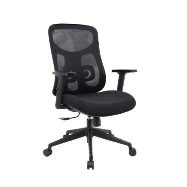 Imagem de Cadeira Escritório Ergonômica NR17 c/ Braços e Apoio Lombar - Fratini 