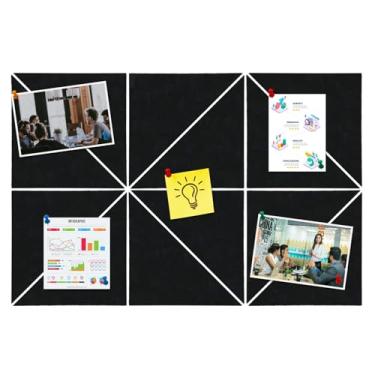 Imagem de HULAVO Placa de cortiça de feltro triangular, autoadesiva, quadro de avisos de feltro faça você mesmo, com 35 pinos para escritório, escola, casa, decoração de parede, adesivos, fotos, exibição