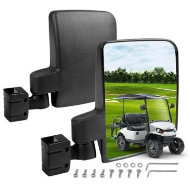 Imagem de LEAPGOMAX Espelhos laterais de carrinho de golfe sem perfuração, espelhos universais de carrinho de golfe adequados para EZGO, Club Car, Yamaha, ICON, Star, Zone Carrinhos de golfe grandes espelhos