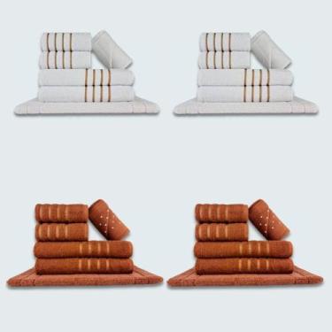 Imagem de Jogo De Toalhas 24 Ps Coleo Montreal 100% Algodo Br+mr - Toalhas Beka