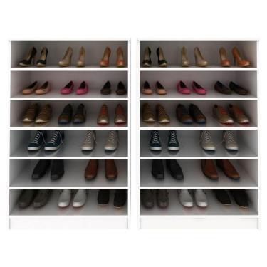 Imagem de Kit 2 Armários Multiuso Sapateira Bell Mpozenato Branco