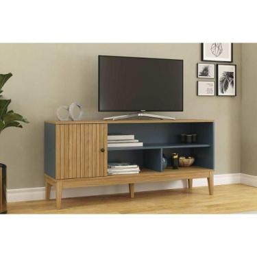 Imagem de Rack Bancada p/ TV até 55 Pol MB 1056 c/ 1 Porta 136cm Mel/Petroleo - 