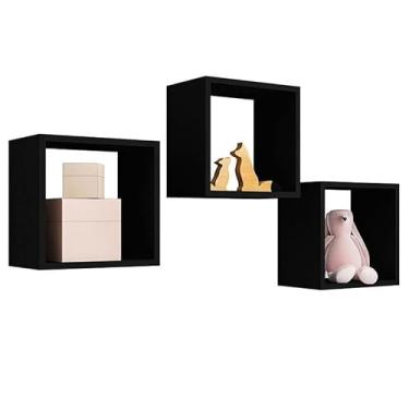 Imagem de Kit 03 Nichos Organizadores Para Parede 30x30 - Preto Fosco