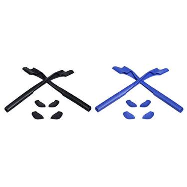 Imagem de Eye Opening Stuff Kits de borracha de substituição compatíveis com óculos de sol Oakley Half Jacket 2.0 OO9144/2.0 XL – Preto e Azul