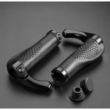 Imagem de Manoplas Ergonômicas para Guidão de Bicicleta com Trava Bar End, Preto, Design Anatômico
