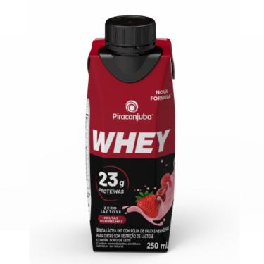 Imagem de Bebida Láctea Piracanjuba Whey Zero Lactose Sabor Frutas Vermelhas 23g - 250ml