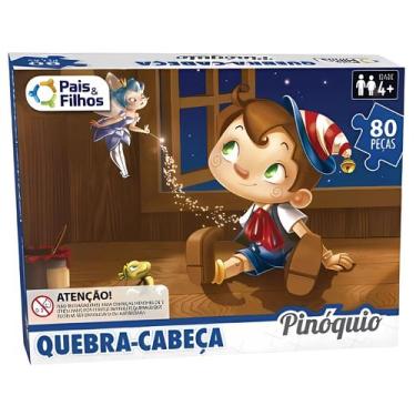 Imagem de Quebra-Cabeça Puzzle Infantil Pinóquio 80 peças - Pais e Filhos