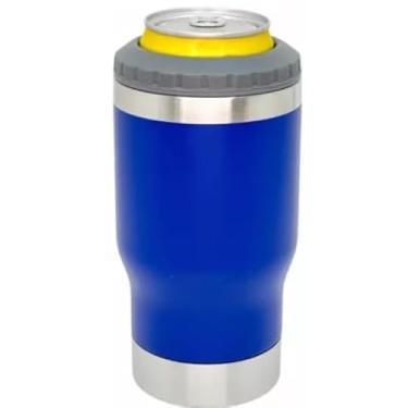 Imagem de Copo Térmico Inox 400ml 5x1 – Porta Long Neck, Lata, Latão – Parede Dupla a Vácuo, Tampa Vedada