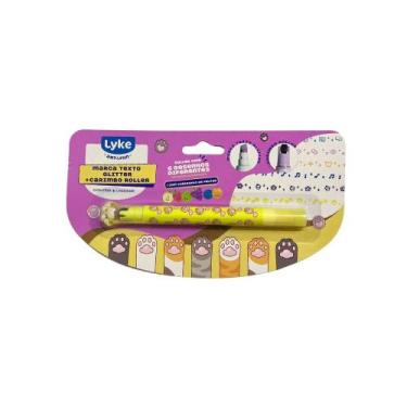 Imagem de Marca Texto Com Cheirinho De Frutas Glitter + Carimbo Roller LYKE, Ama