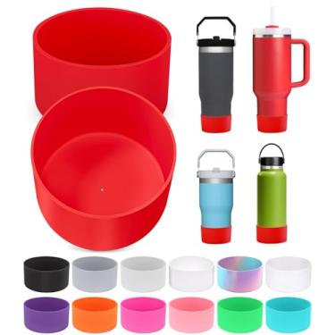 Imagem de 2 peças para Stanley Boot, fundo de silicone para Quencher Adventure 1,134 g 850,5 g IceFlow 567 g 850,5 g garrafa e para copo Hydroflask 350.2-680.4 g para acessórios Stanley Cup Evite arranhões e