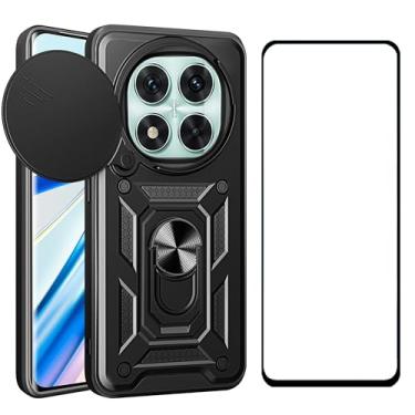 Imagem de WVOZWWO Capa para Xiaomi redmi Note 14 Pro 5G/Poco X7 5G com capa protetora para câmera, capa de telefone resistente militar com suporte para Xiaomi Redmi Note 14 Pro 5G (Note 14 Pro 5G preto)