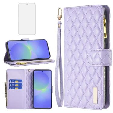 Imagem de Asuwish Capa de telefone para Samsung Galaxy A56 5G Capa carteira com protetor de tela de vidro temperado e suporte de cartão de crédito flip de couro acessórios para celular TPU Kickstand A 56 56A