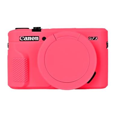Imagem de Easy Hood Capa G7X Mark II, capa protetora para câmera digital Canon Powershot G7X Mark II, capa de lente removível, capa de silicone macia, capa protetora de borracha - vermelha