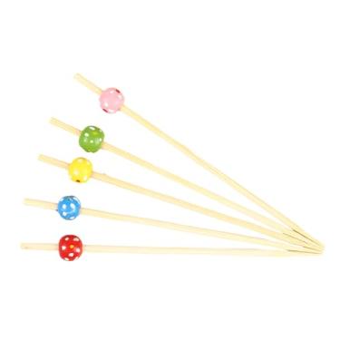 Imagem de Espetos de bambu descartáveis de bolinhas, aperitivo, coquetel de palitos de frutas, sanduíche, sobremesa, palitos longos para festa de aniversário, decoração de comida, palitos de coquetéis, bebidas