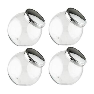 Imagem de Kit 4 Pote Baleiro Plástico 1,2LT Multiuso Organizador Tampa de Rosca 