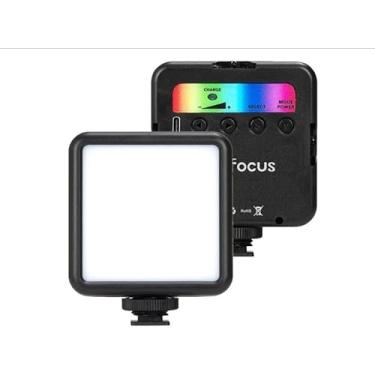 Imagem de Luz LED para Câmera, 3 Modos de Iluminação, Recarregável USB, Luz de Vídeo Portátil, Preto
