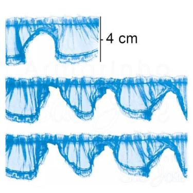 Imagem de Renda jabot 4cm cor 13 azul turquesa metro - CARRETEL
