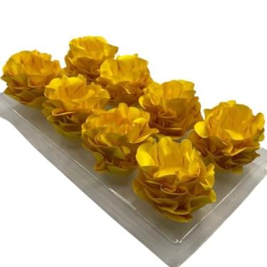 Imagem de Kit Forminhas para Doces Finos Formato Flor Para Festa 40/80/120 Aniversário Batizado Casamento(AMARELO,KIT 120 FORMINHAS)