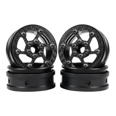 Imagem de 2.2 beadlock Wheels 4PCS Carbon Fiber Wheel Rims for 1/10 RC Crawler Cheater Rigs Capra SCX10 Pro TF2 Element Enduro TRX4 Upgrade Parts (D)