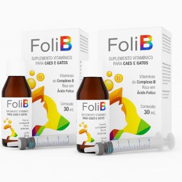 Imagem de Kit 2 Unidades Foli B 30ml Complexo B Ácido Fólico Suplemento Pet Líquido Minha Casa Buritis