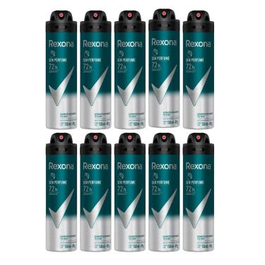 Imagem de Kit 10 Desodorante Rexona Men Sem Perfume Aerosol Antitranspirante 48h 150ml