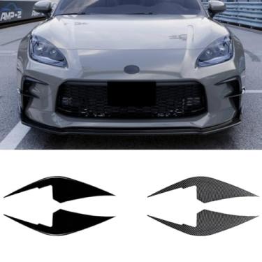 Imagem de Divisor lateral do para-choque dianteiro compatível com GR86 2022+ Kit de carroceria faca de vento Spoiler Tuning Air Blade Acessórios para carro (aparência de fibra de carbono)