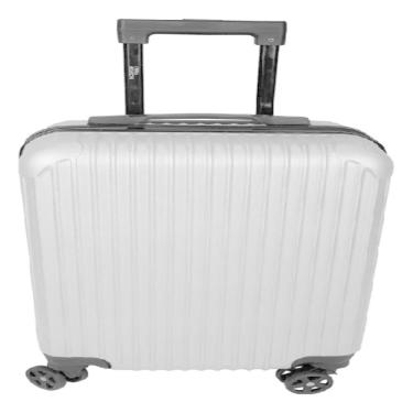 Imagem de Mala De Viagem Rigida Abs De Bordo Pequena Giro 360 De Mao Padrao Anac Com Cadeado Cinza