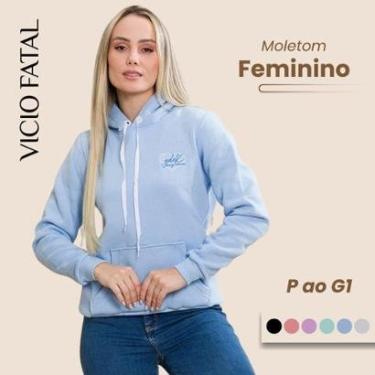 Imagem de Blusa Feminina Moletom Inverno Canguru Capuz-Feminino