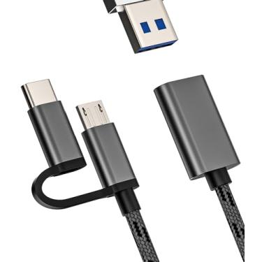 Imagem de Cabo adaptador micro USB tipo C OTG (2 em 1) para Apple para iPhone 15 Pro Max Plus para iPad 10、Air4/5、Mini6、Pro 12,9 Thunderbolt Android Mouse conversor de cabo de câmera compatível com Samsung