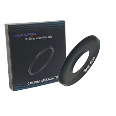 Imagem de Adaptador de anel de metal para cima/para baixo compatível com câmeras mirrorless DSLR Lens, conversor de rosca de filtro UV CPL ND, preto (28-49)