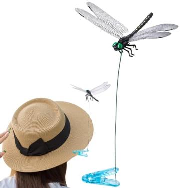 Imagem de Winsyison Clipes de varinha de libélula, brinquedo interativo para cães e gatos, simulação 3D artificial de libélulas, chapéu, dispositivos de medo para atividades ao ar livre, cães, caminhadas