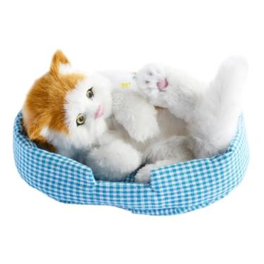 Imagem de Bothyi CAT COMPRIMION CAT em RESIMENTO MINI GATO de TODO de PET PET PAC Decoração de mesa de presente fofa Faça sons Doll Sleeping Cats Toy, Cabeça Laranja