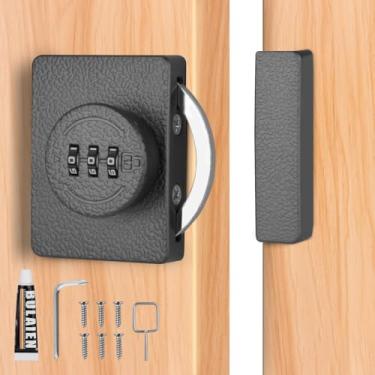Imagem de Fechadura de armário com combinação sem chave – Fechadura de porta de segurança de 3 dígitos para armários, gavetas e armários | Trava de segurança para crianças e bebês | Fácil instalação (cinza)