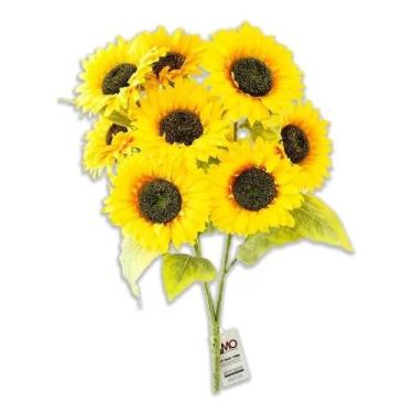 Imagem de Flor Artificial de Girassol com 9 Galhos Decorativo - Vila Real