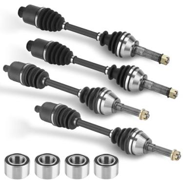 Imagem de Conjunto completo de eixo e rolamento de roda CV para Polaris Sportsman 400 450 500 700 800 HO/EFI/Touring 2006-2020, 2 pares dianteiro e direito esquerdo/direito 4340 eixos de transmissão de aço