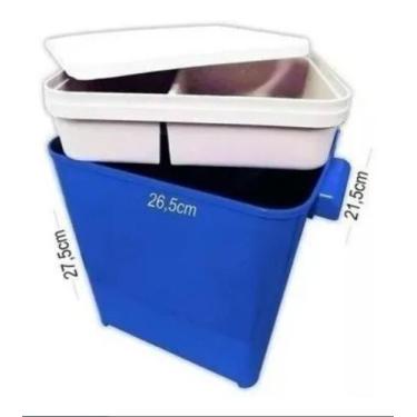 Imagem de Porta Ração Pote até 4,5 Kg com Tampa c/ Comedouro Furacão - Furacão P