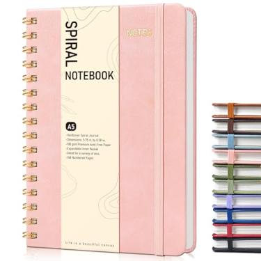 Imagem de Dotted Spiral Journal Notebook, A5 Hardcover Spiral Journals for Women Men, 100 GSM Dot Grid Paper Notebooks, 150 Pages Spiral Bullet Dotted Notebook for Writing Note Taking 5.75" x 8.38", Blush Pink