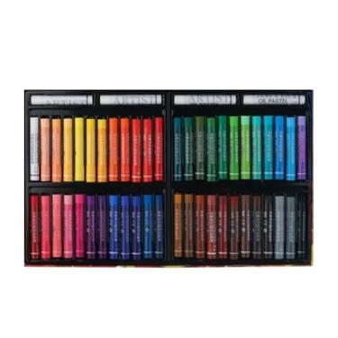 Imagem de Giz Pastel a Óleo 24/36/48 Cores com Bastões Brancos Extras – Textura Suave e Cores Vibrantes – Séries Clássica, Macaron e Morandi – Para Crianças, Estudantes e Artistas (Core de base, 50)