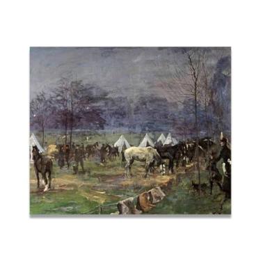 Imagem de Green Park John Lavery Classic Realist Portrait & War Scene Canvas Art – Decoração de parede de arte irlandesa para casa 30 x 36 cm Un Framed