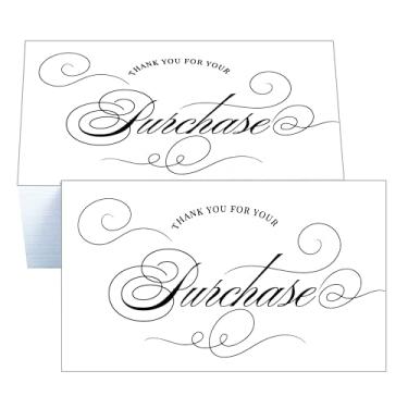 Imagem de RXBC2011 Obrigado por seus cartões de compra script embalagem pequena empresa notas de cliente pacote com 100