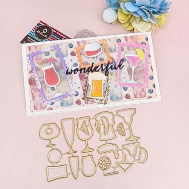 Imagem de Alinacutle Golden Cut Dies bebidas de verão corte de metal cortado para embalagem de presente, papel artesanal, fazer cartões, faça você mesmo, álbuns, álbuns, decoração de presentes de Natal