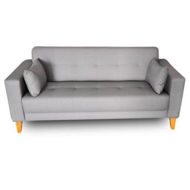 Imagem de Sofá  Gianni Tecido Acquablock Pé Trapézio Claro  160cm - 4R Estofados