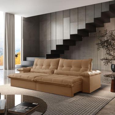 Imagem de Sofá Vega 02 Módulos De 90cm Br 25cm Meu Sofá Online P321 Linho Dourado