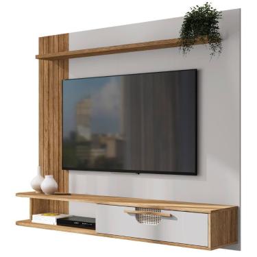 Imagem de Painel 65 Pol E Bancada Suspensa 161cm Malu Cinamomo/off B02 - Mpozenato