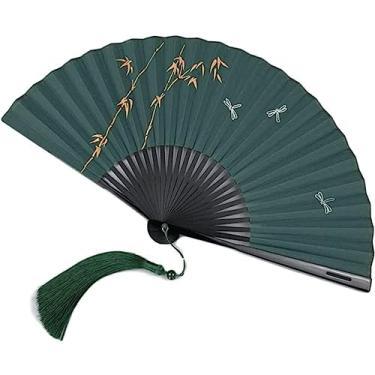 Imagem de Ventilador Dobrável De Vento Chinês Ventiladores Dobráveis Ventiladores De Mão Decoração Vintage Ventilador De Mão Com Borla Para Cosplay Adereços De Festa De Casamento Decoração Ventilador