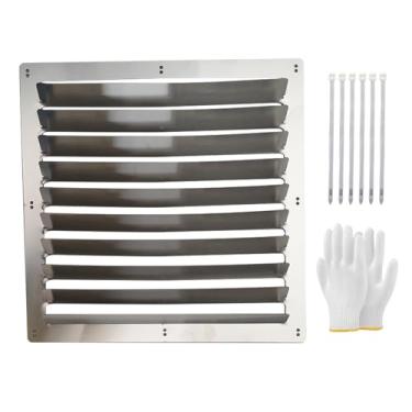 Imagem de MAAOBR Capa para unidade externa de ar condicionado com defletor, saída de ar em aço inoxidável, proteção contra sopro direto(Stainless Steel - Square,22.8in)