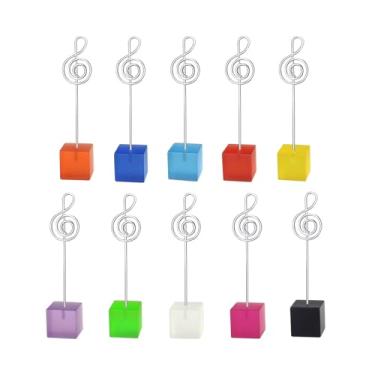 Imagem de 10 peças de porta-cartões musicais, clipes de clave de agudos para mesa, número de cartões, suporte de clipe de foto Polaroid para menu de memorando, foto Monmory, Natal, casamento, número, exibição